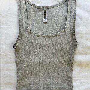 SKIMS Cotton Rib Tank- S - Light Heather Grey